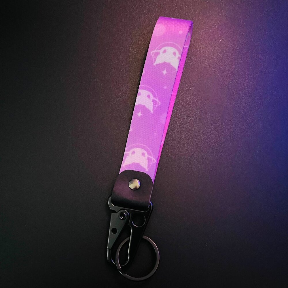 Cute Sanrio Kuromi Wristlet Lanyard Keychain Accessory